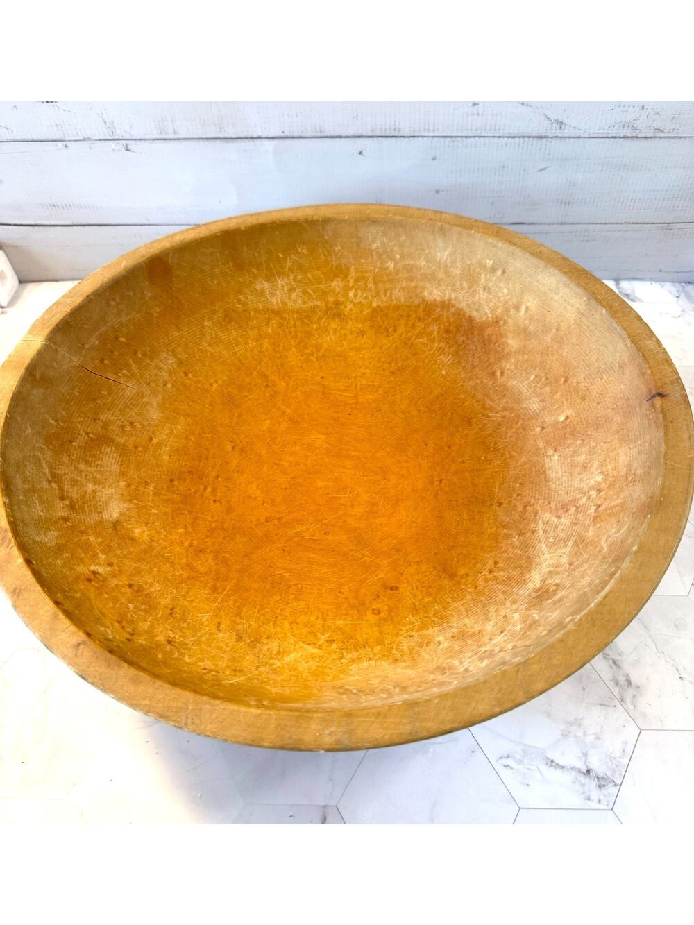 Antique Dough Bowl 1930-40s Munising 13" Wooden Farmhouse Vintage Primitive